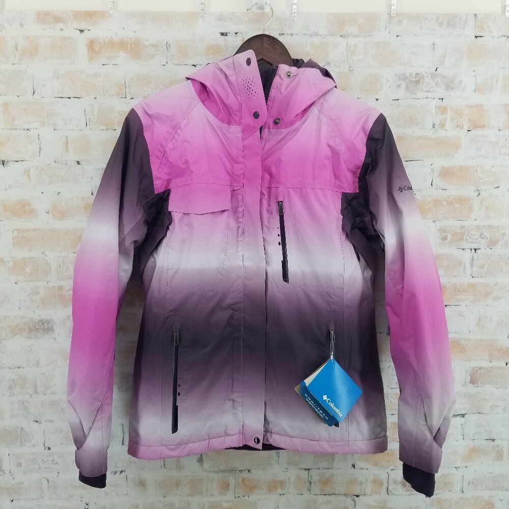 Columbia Titanium Interchange 3-N-1 Parka Jacket Womens Small Ombre Pink/Purple